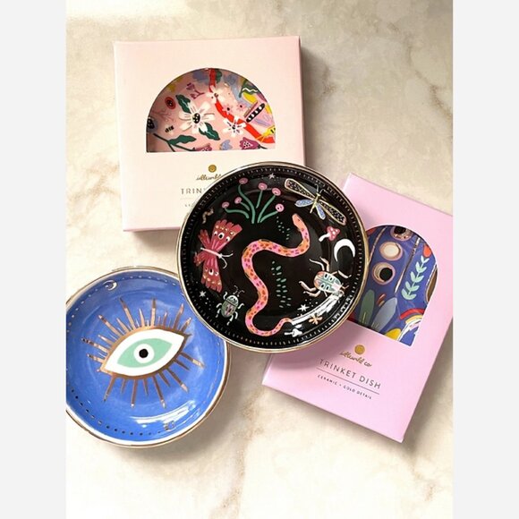 Hand Painted Evil Eye Porcelain Trinket Dish - Picture 2 of 3